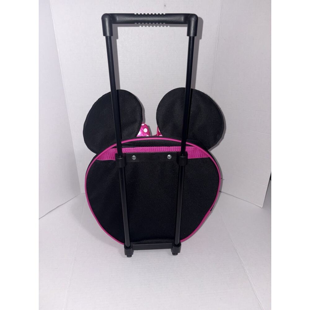 Disney Minnie Mouse Travel Roller Bag Black Pink - Picture 3 of 4